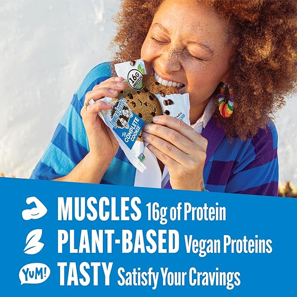 LENNY & LARRY’S THE COMPLETE COOKIE, CHOCOLATE CHIP, SOFT BAKED, 16G PLANT PROTEIN, VEGAN, NON-GMO, 4 OUNCE COOKIE (PACK OF 12)