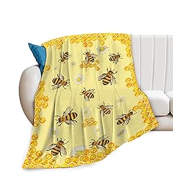 Bee Blanket Cozy Fluffy Honey Bee Fleece Throw