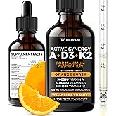 WELVIUM Liquid Vitamin D3 K2 Magnesium Liposomal Drops with 10000 IU Cholecalciferol, MK7, Vitamin A, Calcium, MCT Oil, Organic Sunflower Lecithin for Immune Bone Skin ADK Supplement