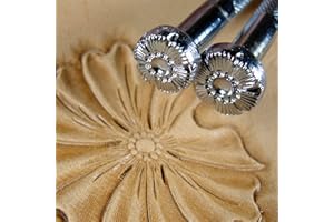 PRO LEATHER CARVERS Steel J615/J815 Flower Center Stamps, Set of 2, Craft Japan Leather Stamping Tools