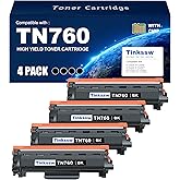 TN760 Toner Cartridges Replacement for Brother TN-760 TN730 TN-730 to Use with HL-L2350DW HL-L2395DW HL-L2390DW HL-L2370DW MFC-L2710DW MFC-L2750DW DCP-L2550DW (Black, 4 Pack)