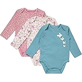 Hanes Unisex Baby Pure Comfort Long Sleeve Bodysuits, Infant Bodysuits, Boys & Girls, 3-pack