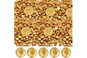 ONWINPOR 300Pcs Wax Seal Beads, Sealing Wax Beads,Octagon Wax Sealing Beads for Wax Seal Stamp, Cards, Wedding Invitations, Wine Packages, Gift Wrapping, Letter Sealing (Gold)