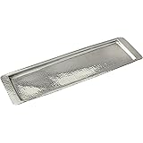 Elegance Stainless Steel Hammered Rectangular Tray, Medium 17.75 by 5.5-Inch, Silver