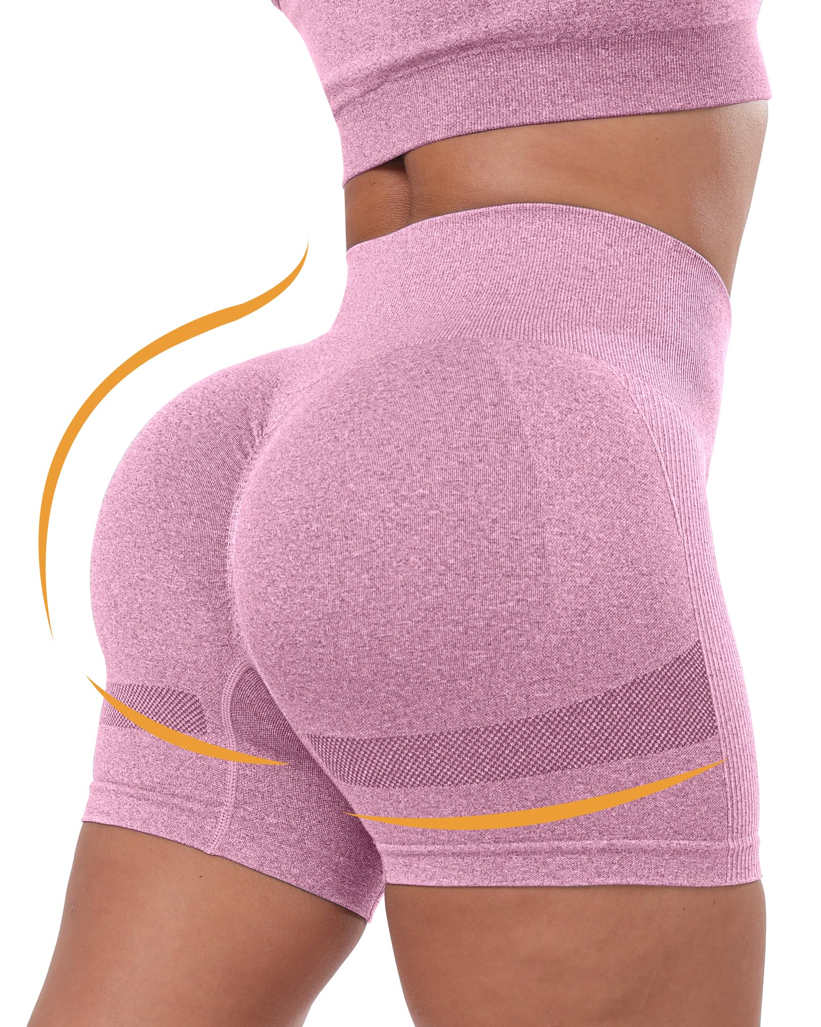 CHRLEISURE Women's 4 Packs Workout Gym Shorts, High Waisted Butt Lifting Scrunch Butt Seamless Booty Shorts