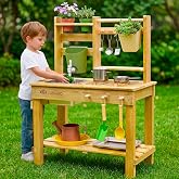 Toywoo Mud Kitchen for Kids Outdoor, Wooden Play Kitchen, Ages 3+ | MULTI-PLAY FUN: Mud, water, sensory, pretend cooking &amp; gardening play. Outdoor gifts for boys &amp; girls ages 3+.