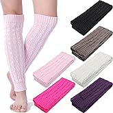 SATINIOR 6 Pairs Leg Warmers for Women Warm Winter Long Boot Socks Knit Thermal Sleeve Cable Socks for Party(Elegant Color,Fresh)