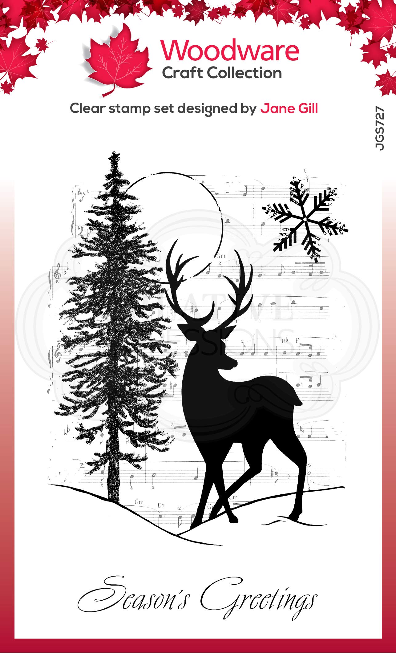 Jane Gill- Clear Magic Stamp Set - Musical Deer