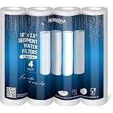 Ronaqua 1 Micron Sediment Water Filter Cartridge 10"x2.5", NSF Certified, 4-Layer Filtration for any 10-inch RO Units &amp; Whole House Systems, Compatible with Culligan P5, AP110, WHKF-GD05, 4 Pack