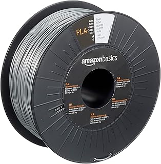 AmazonBasics 3D-Drucker-Filament aus PLA-Kunststoff, 1,75 mm, Silberfarben, 1-kg-Spule