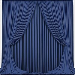 Navy Blue Backdrop Curtains-Wrinkle-Free Navy Blue