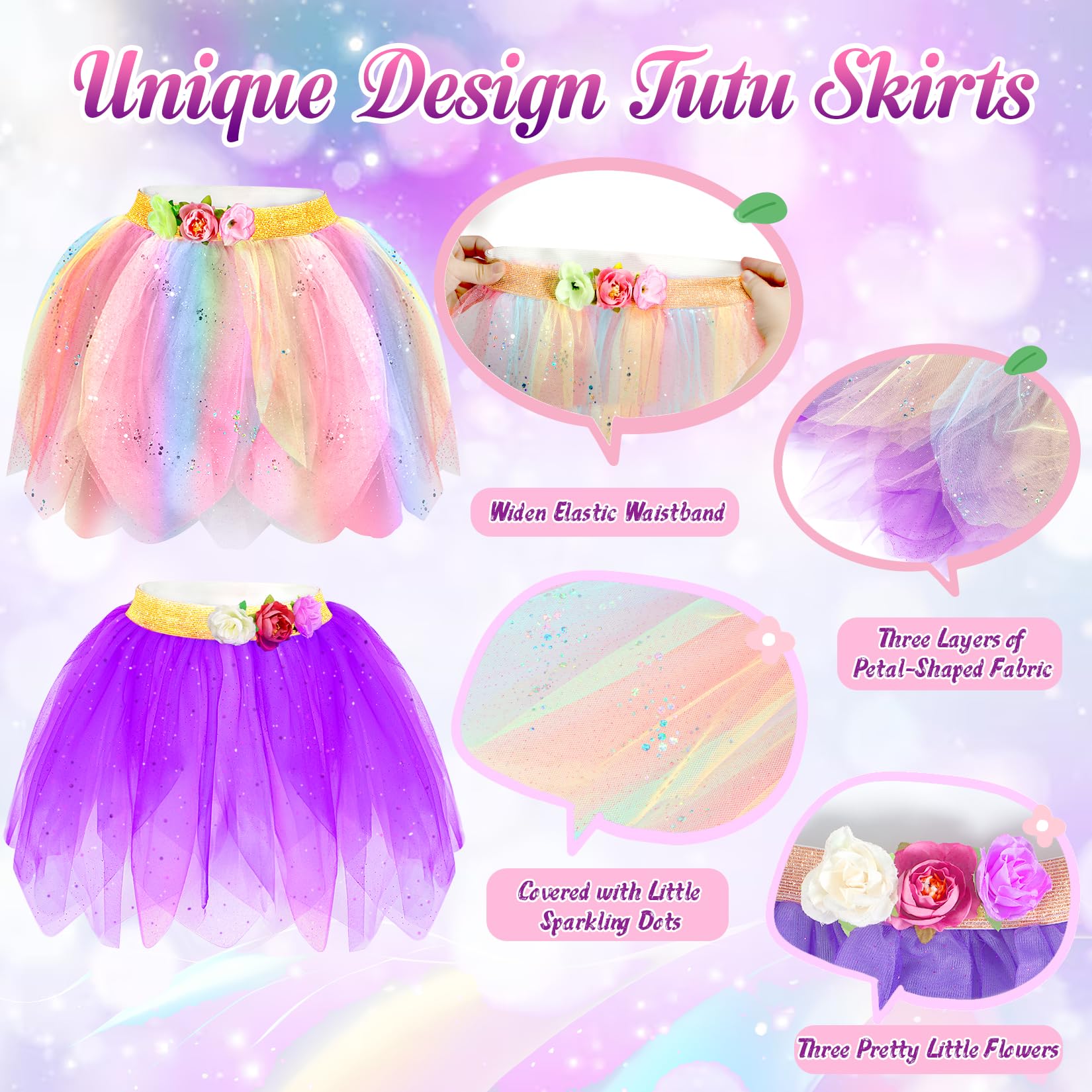 HAMSILY Unicorn & Fairy Costume for Girls: Princess Dress Up Clothes for Little Girls, Toddler Costume with Tutu, Wings, and Shoes - Age 3-6