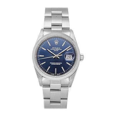 Rolex Oyster Perpetual Mechanical Automatic Blue Dial Mens Watch 15200 Certified Pre-Owned