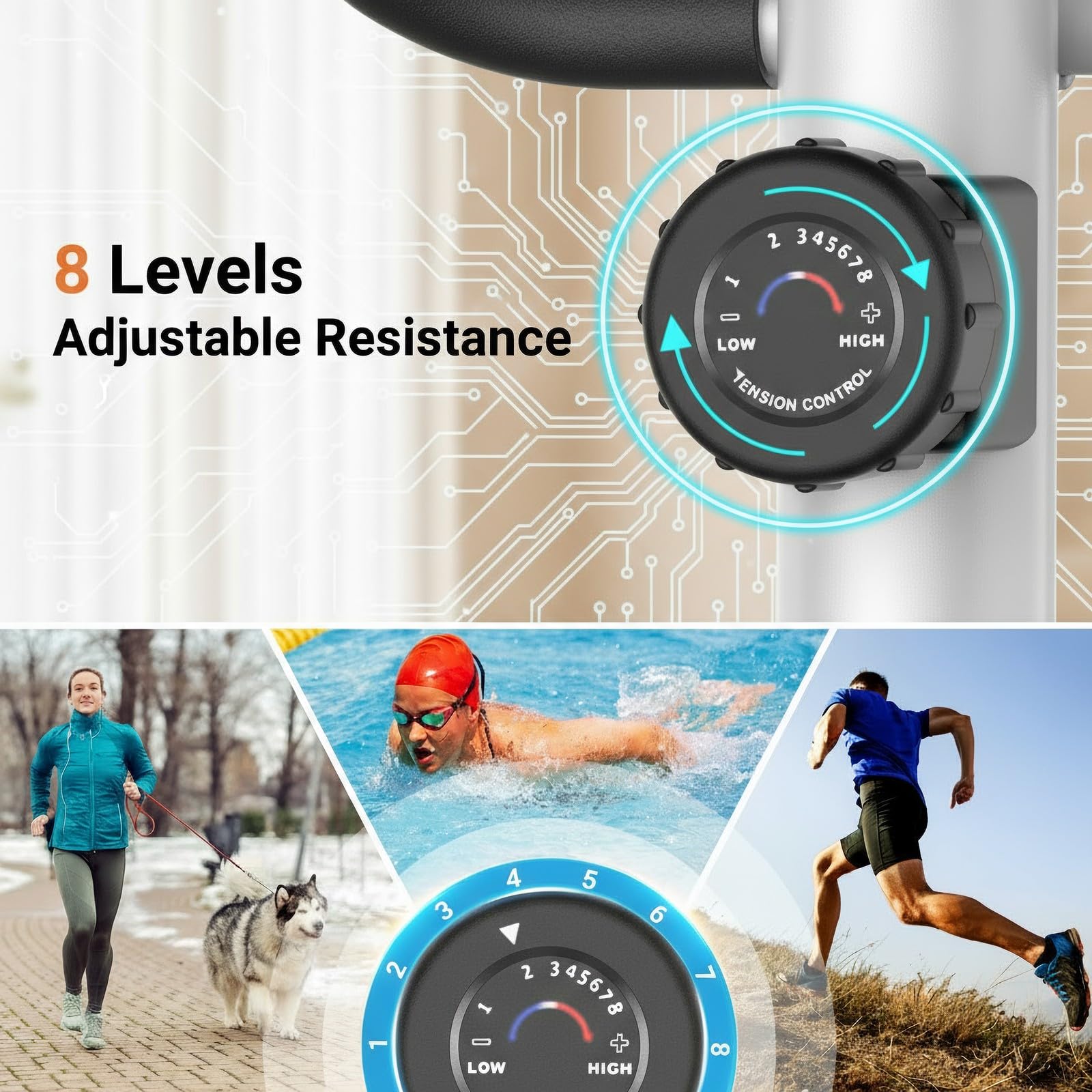 ANCHEER Elliptical Exercise Machine, Elliptical Trainer for Home Gym, Exercise Equipment 500Lbs Max Weight, Ultra-Silent Elliptical Machine, with Pulse Rate Grips, LCD & Smooth Resistance Levels