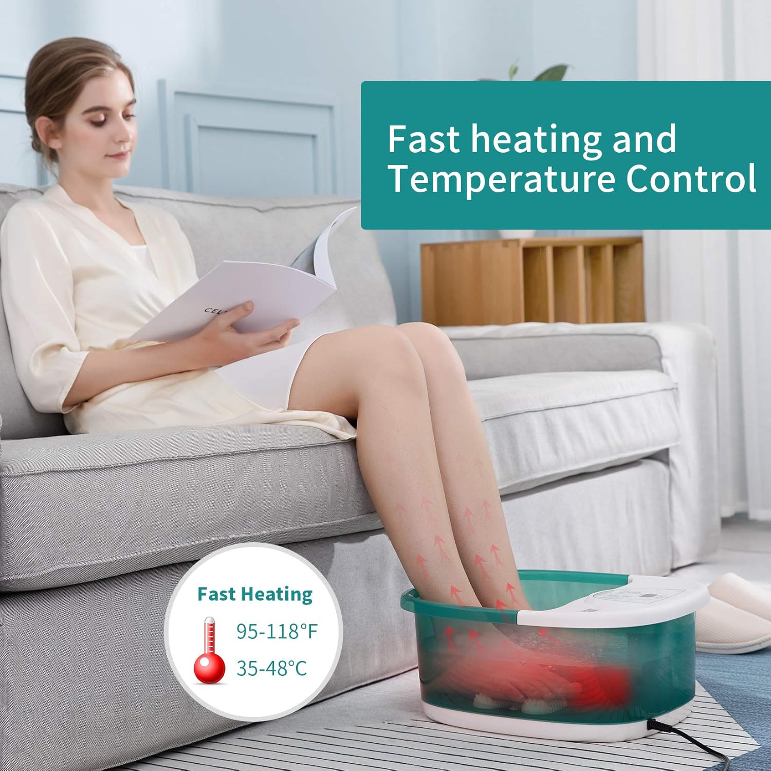 Foot Spa and Massager, Turejo Foot Spa for Home Use, Foot Massager Bath