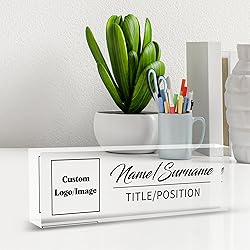 Name Plate for Desk, Custom Logo Desk Name Plate