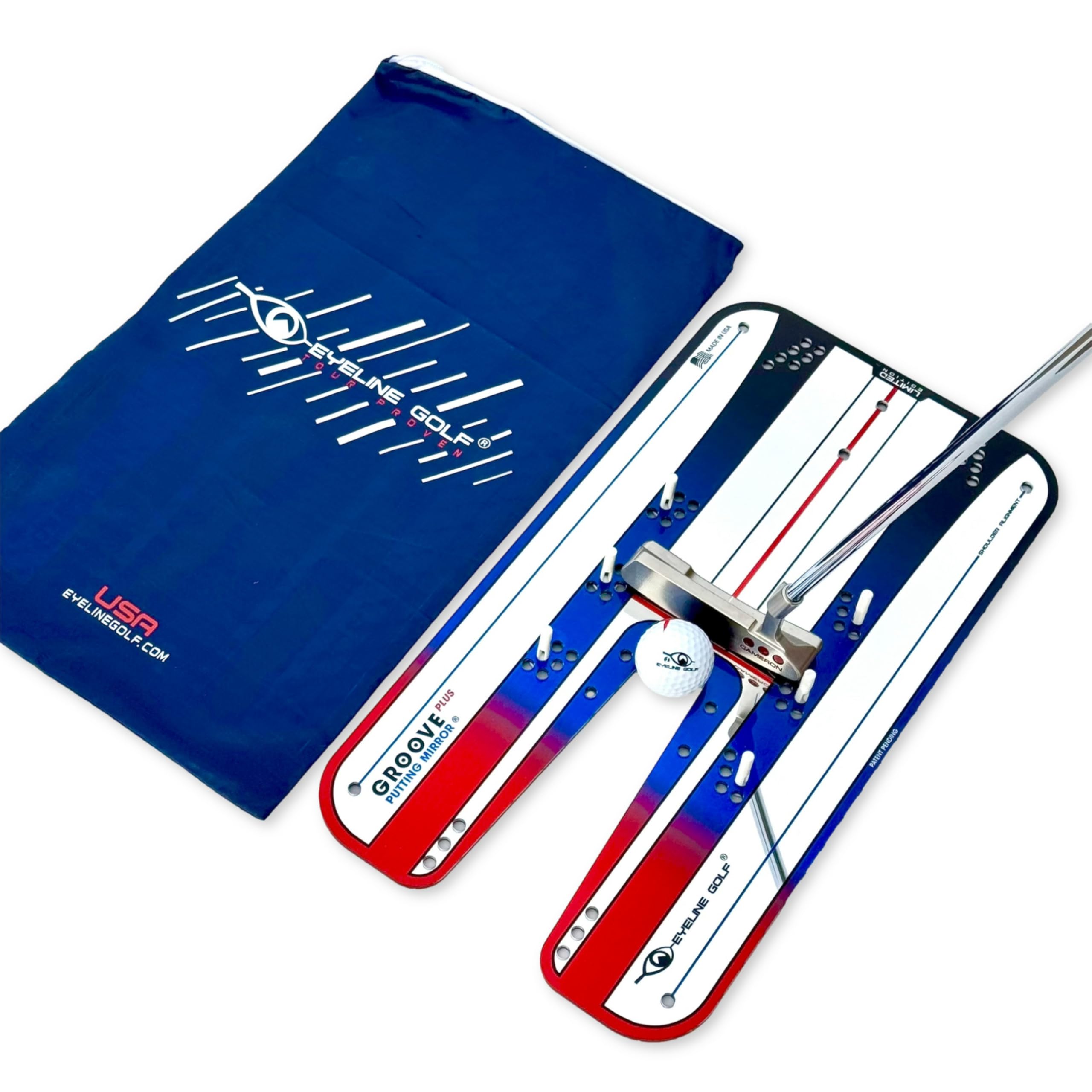 EyeLine Golf Putting Mirror Training Aid – Perfect for Alignment and Stroke Improvement Drills – Indoor and Outdoor Practice, Used by Tour Pros (Groove Plus)