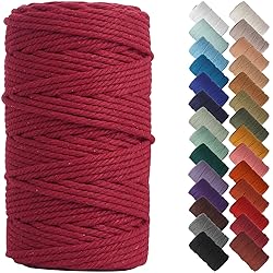 NOANTA Red Macrame Cord 4mm x 109yards, Colored