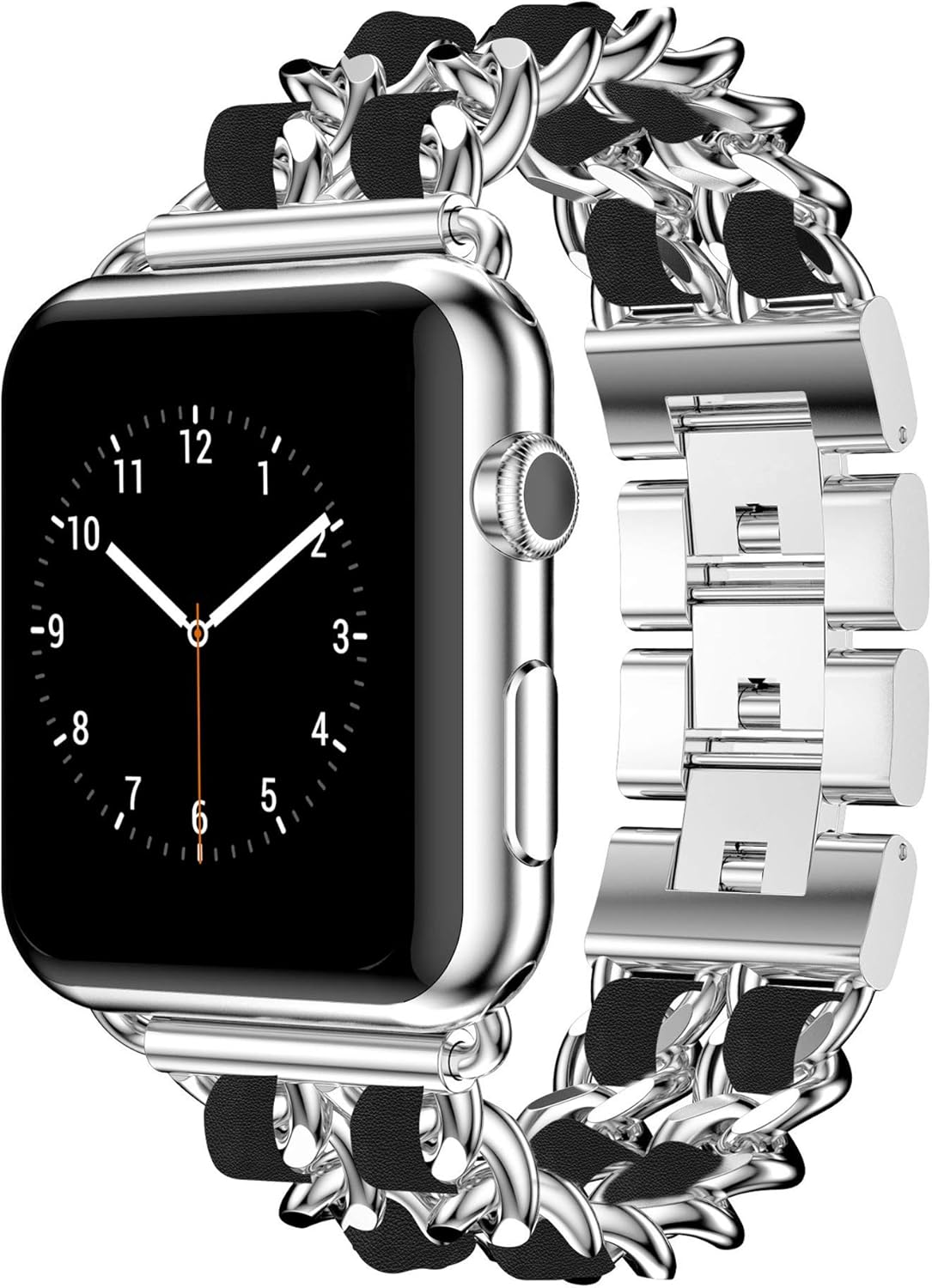 DamonLight Compatible for Apple Watch Band 42mm Women, Jewelry Bracelet Silver Dressy Bling Wristband 44mm iWatch Series 6 5 4 3 2 1 SE