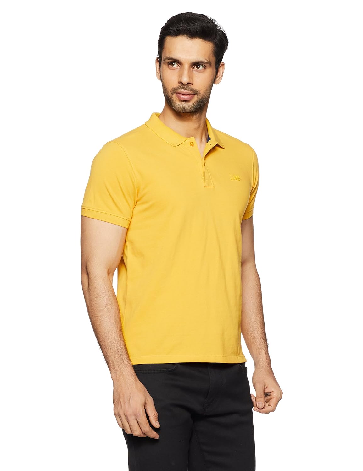 lee men's solid regular fit polo