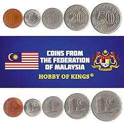 Set of 5 Coins from Malaysia. 1, 5, 10, 20, 50