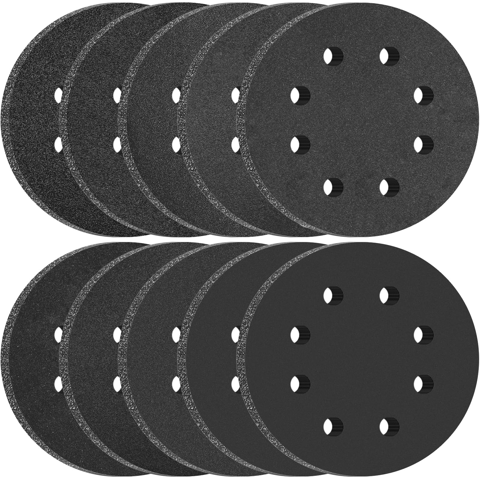 KONGMING 100 PCS 125mm Wet Dry Sanding Discs 8 Hole Grit 80 120 180 240 320 400 600 800 1000 2000 Hook and Loop Silicon Carbide Sandpaper for Random Orbital Sander — image 1