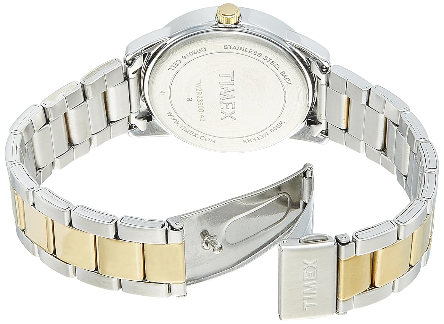 timex easy reader analog white dial men's watch-tw2r23500