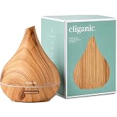Cliganic Ultrasonic Essential Oil Diffuser, 400ml Cool Mist Humidifier | Aromatherapy For Home, Office, Bedroom &amp; Living Room, Run Up To 8 Hours, Waterless Auto Off, 7 Lights, Quiet Operation