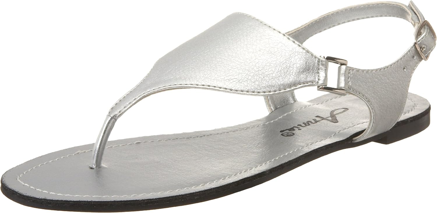 Annie Shoes Women�s Swain Sandal, Silver, 7 M