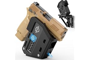 ONNAIS Wall Mount Pistol Safe - Biometric Gun Safe for Handgun with Fast One-Handed Access, Sturdy Mounted Trigger Lock Gun Rack for Wall, Nightstand, Bedside, or Desk, Concealed Firearm Storage