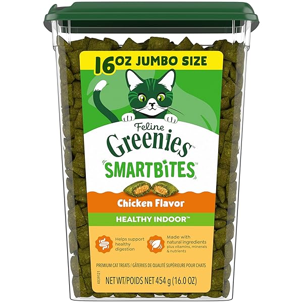 GREENIES FELINE SMARTBITES, CAT TREATS HEALTHY RECIPE, INDOOR...
