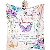 Paihvcn Valentines Day Grandma Gifts, Birthday Gifts for Grandma, Thoughtful Gift for Grandmother from Granddaughter/Grandchildren, Grandmom Gift Throw Blanket 60"x50"