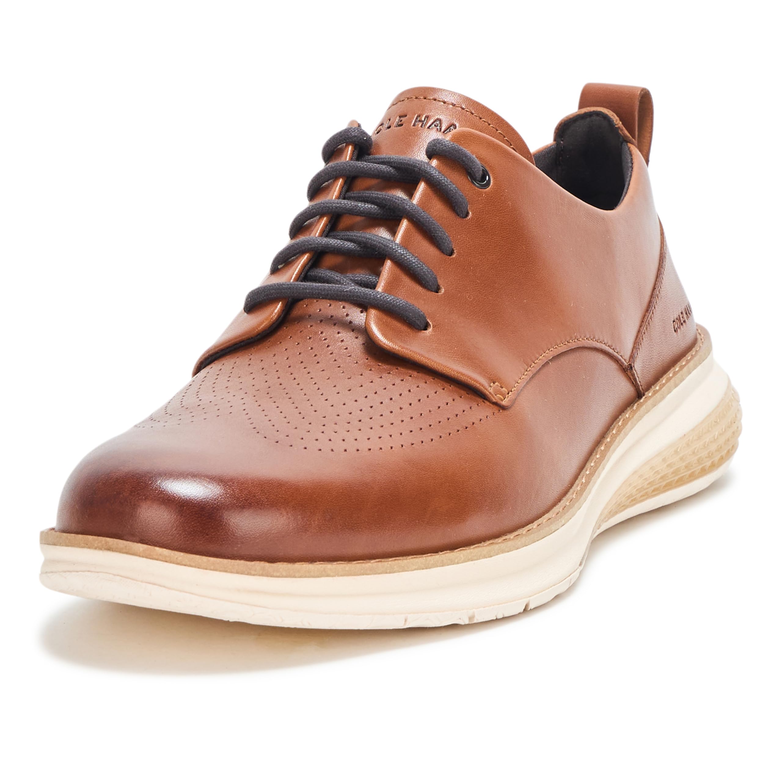 Cole Haan Men’s Originalgrand Energyweave Plain Toe Ox, British Tan/Ivory/Dark Chocolate, 9.5-W US