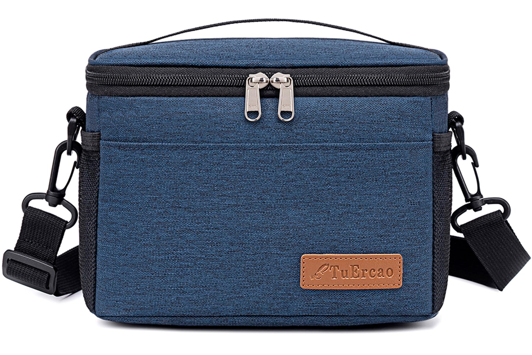 Photo 1 of TuErcao 6 Can Mini Soft Cooler Bag for Beach Camping Travel Picnic Road Trip Leakproof Small Ice Chest, Insulated Cooler Lunch Box for Men Work, Navy Blue