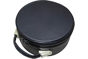 UK EMPIRE GROUP Masonic Crown Cap Case Black Leather, Freemason Hat Storage Carrying Box