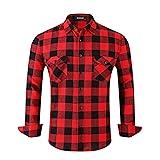 MCEDAR Men’s Plaid Flannel Shirts-Long Sleeve