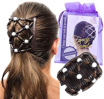 Amazon Com Fancy Combs Usa Wooden Thick Hair Clips Premium