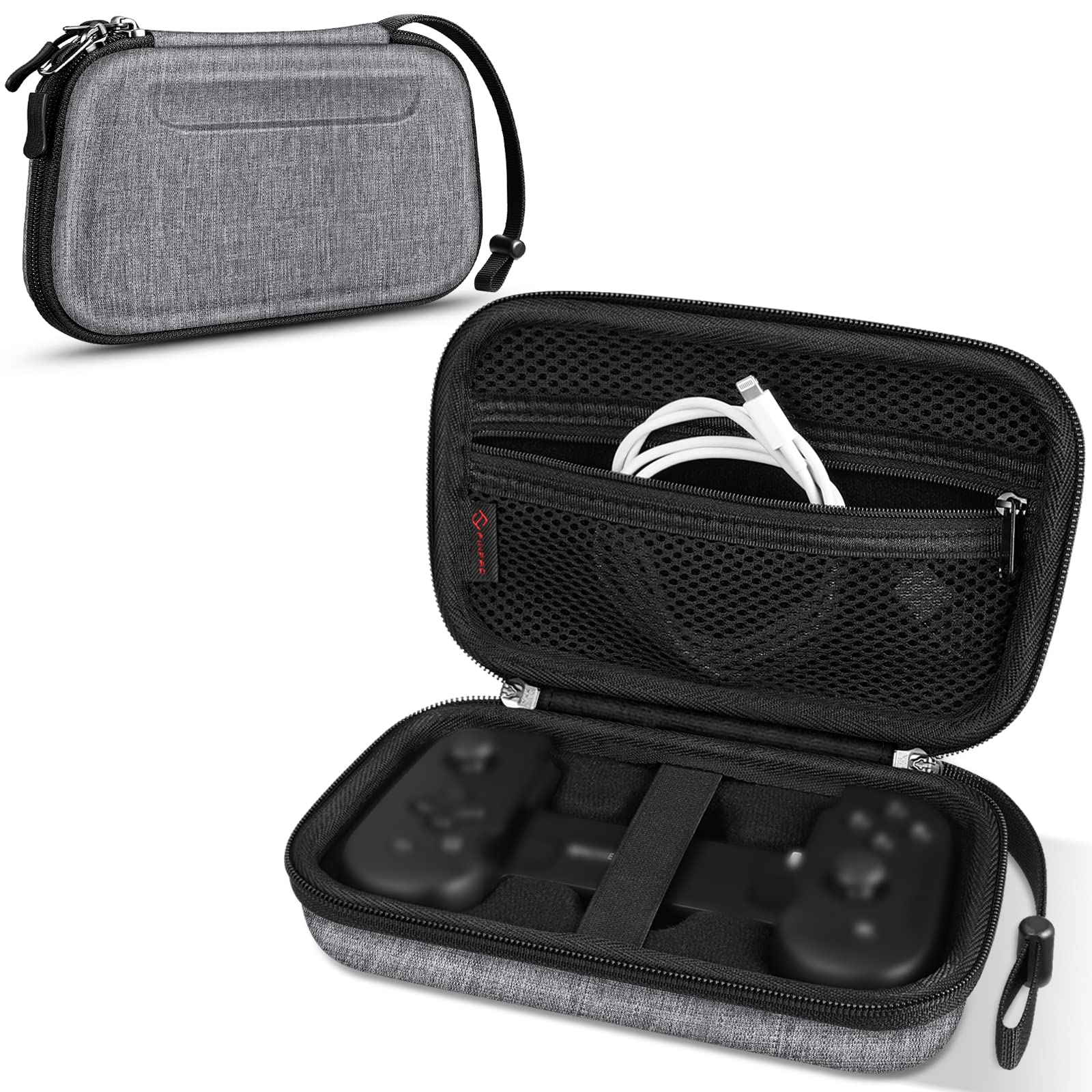 Fintie Carrying Case for Backbone One Mobile Gaming Controller - [Shockproof] Hard Shell Protective Cover Travel Bag with Inner Pocket (Gray)