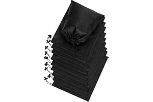 PALTERWEAR Drawstring Bag - Nylon Cinch and Ditty Stuff Pouch with Toggle (7 x 9-12 pack, Black)