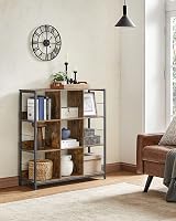 VASAGLE 3-Tier Ladder Shelf Bookcase Rustic Brown Black LLS112B01 33 x 100 x view 3