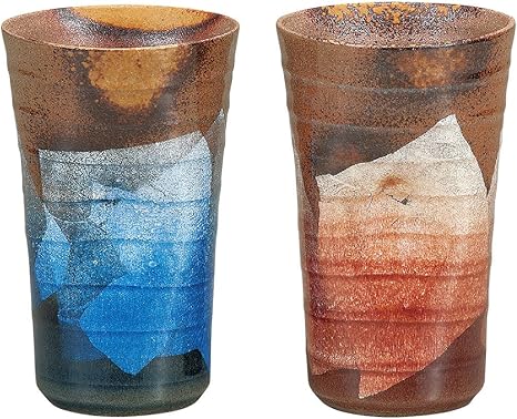Amazon Co Jp 九谷焼 陶器 ペア ビールグラス 銀彩 ホーム キッチン