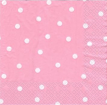 20 Servietten Punkte Rosagepunktetmädchenbabygeburt