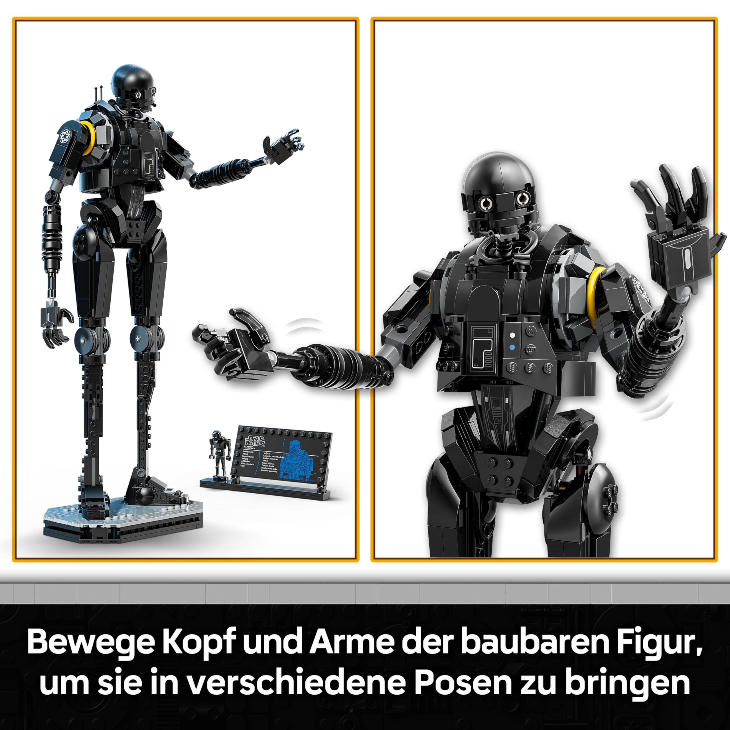 LEGO Star Wars 75434 Sicherheitsdroide K-2SO Spielzeug - Figur zum Bauen & Ausstellen, Sammler-Modell mit Infotafel – Geschenk für Jungen, Mädchen ab 10 Jahre und Erwachsene Andor-Fans 4