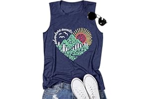 JORLYEN Sunrise Sunset Sunshine T Shirt for Women Outdoor Workout Hawaii Beach Sea Nature Adventure Tee Top