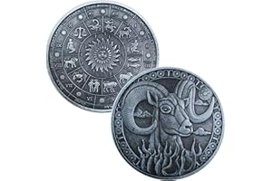 Gimilang 12 Constellation Challenge Coin Lucky Coin, Birthday Present Gift for Him or Her (Aries)