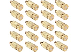 Wexecon 20pcs High Pressure Atomizer Nozzle Brass Misting Nozzles for Outdoor Cooling System, Landscaping, Greenhouse Irrigation, Air Humidification, Anti-Drip Fogging Spray Head(0.004"/0.1mm)
