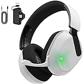 Gvyugke Wireless Gaming Headset for Xbox Series X/S, Xbox One, PS5, PC, Mac, Bluetooth 6.0 Gaming Headphones with Flip-to-Mute Noise-Canceling Mic, Foldable, 3D Surround Sound, 45H Battery - White
