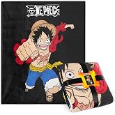 One Piece Fleece Throw Blanket Soft Cozy Anime Blanket for Bed or Couch Travel Gifts for Teens Boys Girls Fans Manga Luffy Room Decor Bedspread Sofa Accessory 51"x59"