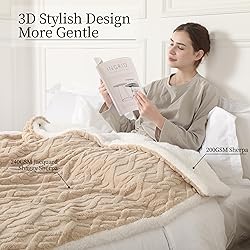 CHIOKY Electric Heated Blanket, 3D Pattern