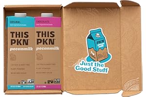 THIS PKN PKN Pecan Milk – Original & Chocolate Flavor Bundle, Plant-Based Non-Dairy Milk Alternative, Made from Real American Pecans, No Refined Sugar, Lactose-Free, Non-GMO – 32oz Cartons, Pack of 2